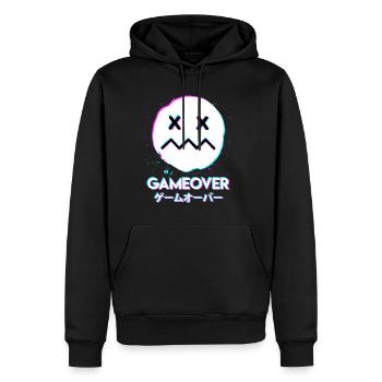 Game over Acid Techno Musique Japon - Sweat à capuche Premium bio Homme - noir - Devant - Nico (187cm)