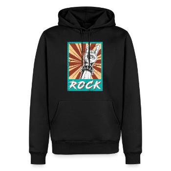 Rock Handzeichen Symbol Rockmusik Rocker - Männer Premium Bio Hoodie - Schwarz - Vorne - Nico (187cm)