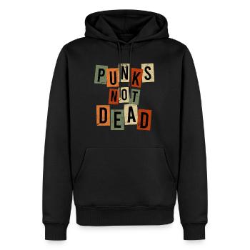 Punks not Dead Punk Rock Punker Retro Vintage - Sweat à capuche Premium bio Homme - noir - Devant - Nico (187cm)