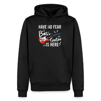 Rocker Rock musique basse guitare basse guitariste - Sweat à capuche Premium bio Homme - noir - Devant - Nico (187cm)