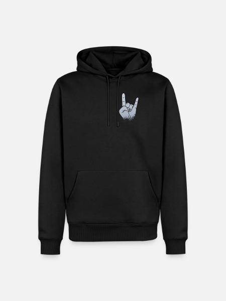 Rockmusik Konzert Heavy Metal Handzeichen - Sweat à capuche Premium bio Homme - noir