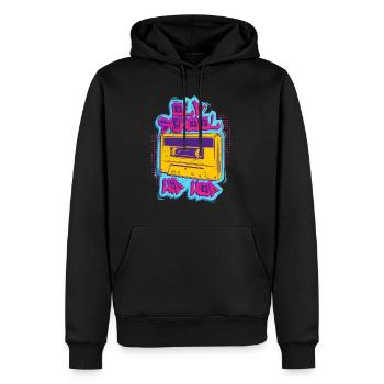 Old School Hip Hop Rap Musique Rap 90 Musique - Sweat à capuche Premium bio Homme - noir - Devant - Nico (187cm)