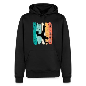 B-Boy Breakdancer Street Art Urban Danse Hip Hop - Sweat à capuche Premium bio Homme - noir - Devant - Nico (187cm)