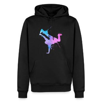 Street Art Breakdancer Moderne Art abstrait - Sweat à capuche Premium bio Homme - noir - Devant - Nico (187cm)