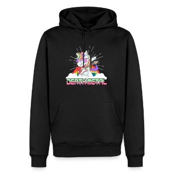Licorne musicien Punk Rock Death Metal Heavy Metal - Sweat à capuche Premium bio Homme - noir - Devant - Nico (187cm)
