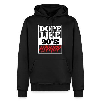 like 90's Hip Hop Sort Rap Musique - Sweat à capuche Premium bio Homme - noir - Devant - Nico (187cm)