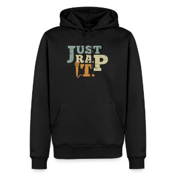 Hip Hop Sort Just Rap it Rapper Rap - Sweat à capuche Premium bio Homme - noir - Devant - Nico (187cm)
