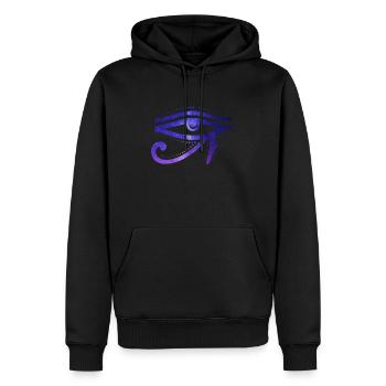 Œil cosmique Des Ra Hiéroglyphe égyptien - Sweat à capuche Premium bio Homme - noir - Devant - Nico (187cm)
