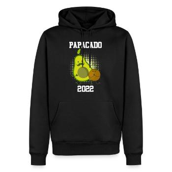 Father Papa Papacado Saying Avocado Expecting Dad - Men’s Premium Organic Hoodie - black - Front - Nico (187cm)