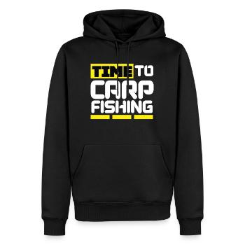 Carp Fishing - Carpiste - Sweat à capuche Premium bio Homme - noir - Devant - Nico (187cm)