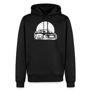 R34 Cadeau JDM Motorsport Japon Voiture - Sweat à capuche Premium bio Homme - noir - Devant - Nico (187cm)