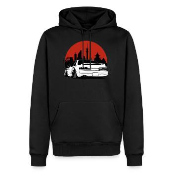 Silhouette ville soleil cadeau JDM Motorsport - Sweat à capuche Premium bio Homme - noir - Devant - Nico (187cm)