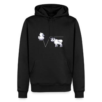 Maths blague N-te racine de Q racine de canard vache - Sweat à capuche Premium bio Homme - noir - Devant - Nico (187cm)
