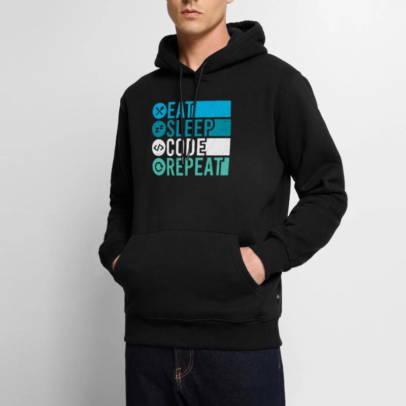 Eat Sleep Code Repeat Programmer Software Men’s Premium Organic Hoodie