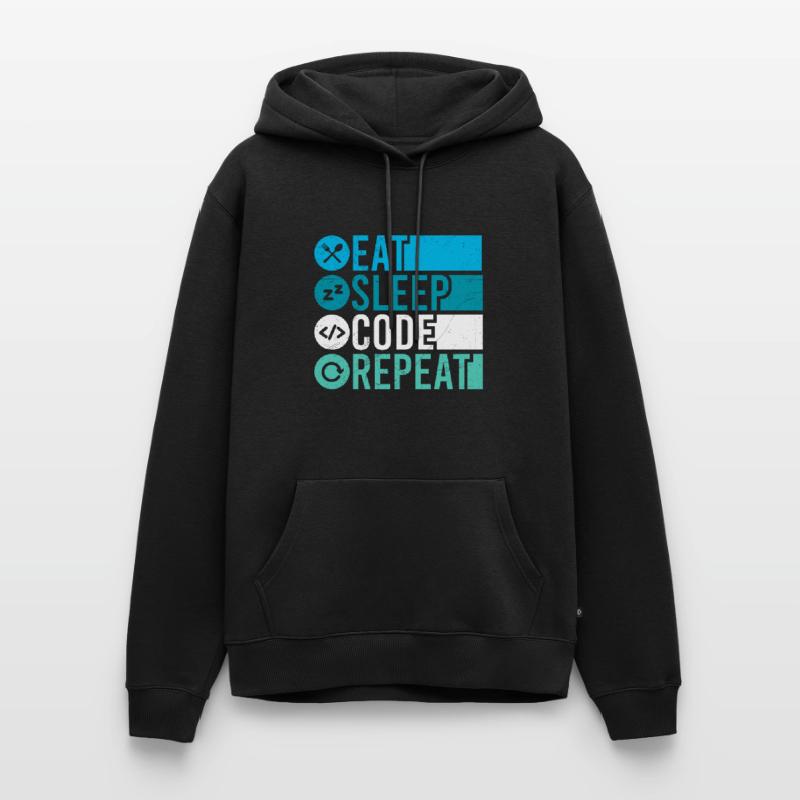 Eat Sleep Code Repeat Programmer Software Men’s Premium Organic Hoodie