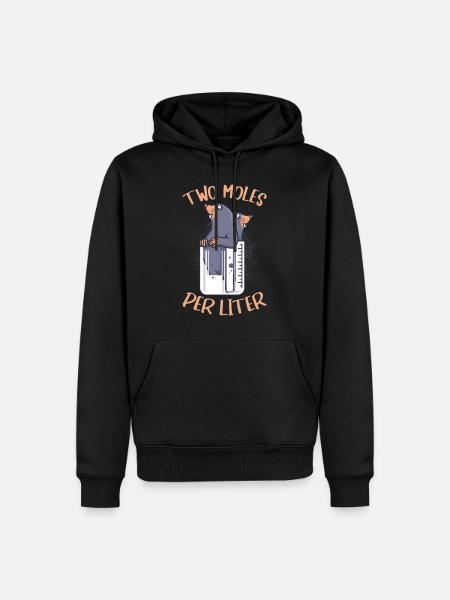 Drôle chimiste blague Two Moles par litre laboratoire - Sweat à capuche Premium bio Homme - noir