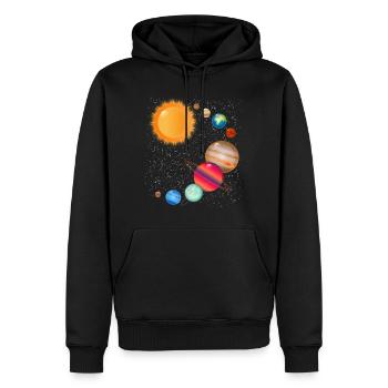 Système solaire Planète Astronaute Astrologie Espace - Sweat à capuche Premium bio Homme - noir - Devant - Nico (187cm)