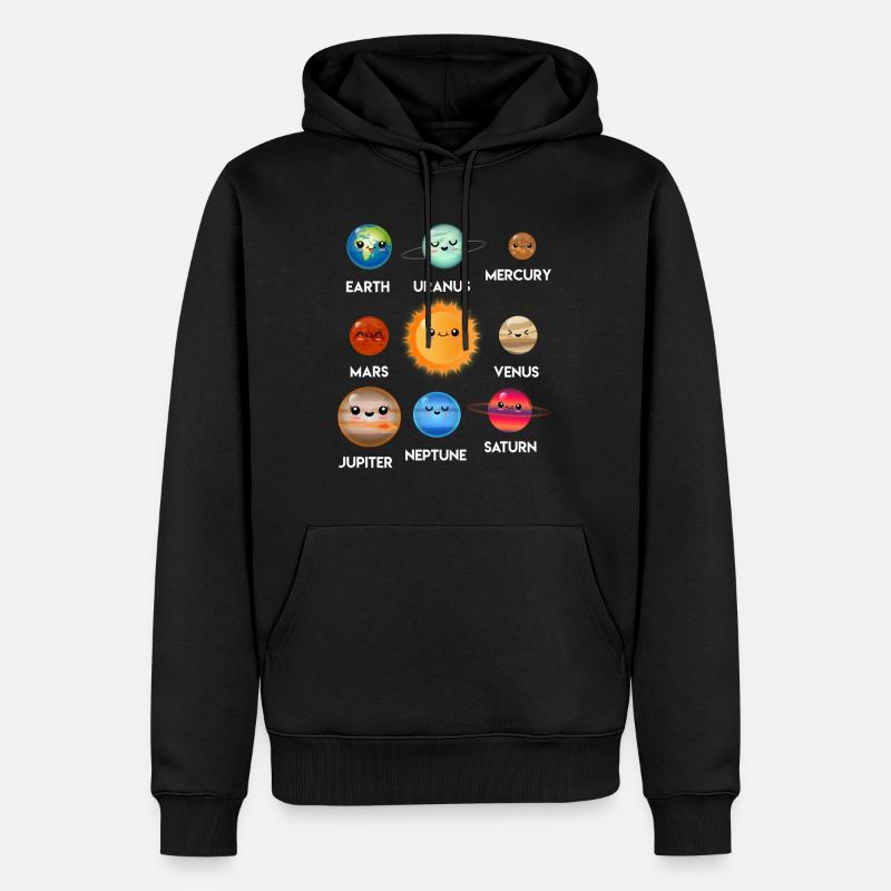 Sonnensystem Planeten - Männer Premium Bio Hoodie - Schwarz