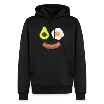 Brunch Breakfast Bacon Egg Avocado Fried Egg - Men’s Premium Organic Hoodie - black - Front - Nico (187cm)