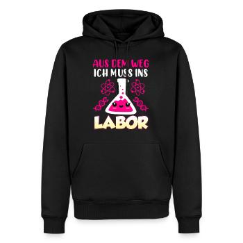 Aus dem Weg ich muss in das Labor Laborant - Männer Premium Bio Hoodie - Schwarz - Vorne - Nico (187cm)
