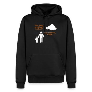 Linux Server Joke Computer Scientist Humor Software - Men’s Premium Organic Hoodie - black - Front - Nico (187cm)