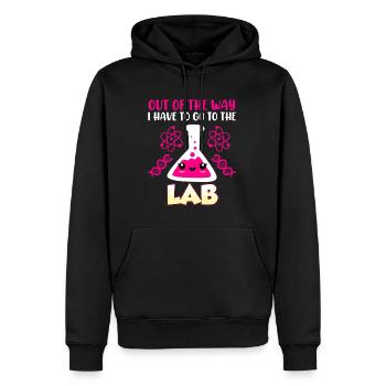 Le sort des laborantins je dois aller au labo - Sweat à capuche Premium bio Homme - noir - Devant - Nico (187cm)