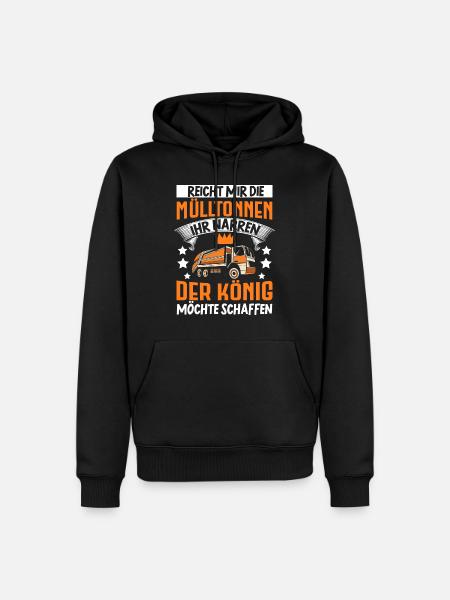 Müllmann Müllauto Müllwagen Müllabfuhr Geschenk - Männer Premium Bio Hoodie - Schwarz