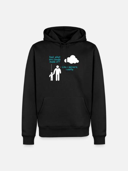 Coder Software Entwickler Witz Cloud Linux Server - Männer Premium Bio Hoodie - Schwarz