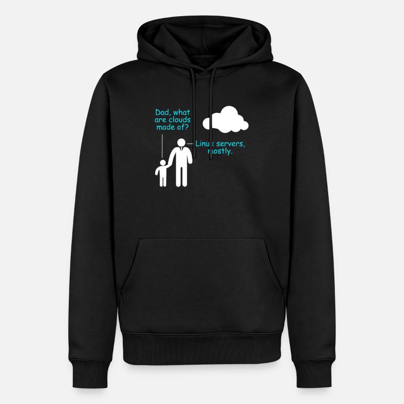 Coder Software Developer Witz Cloud Linux Server - Men’s Premium Organic Hoodie - black