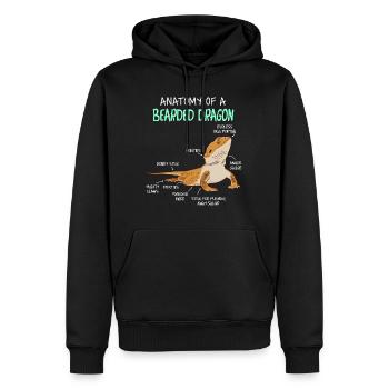 Anatomy of a Bearded Dragon Bartagamen Lézard - Sweat à capuche Premium bio Homme - noir - Devant - Nico (187cm)