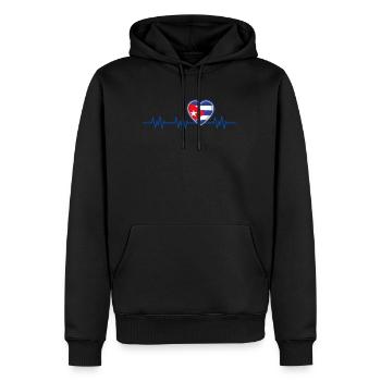 Cuba Herzschlag Flagge Puls Cubaner - Männer Premium Bio Hoodie - Schwarz - Vorne - Nico (187cm)