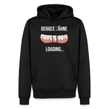 Zahnspange Gerade Zähne Loading Kieferorthopäde - Männer Premium Bio Hoodie - Schwarz - Vorne - Nico (187cm)