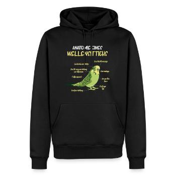 Anatomie d’une perruche à perruche - Sweat à capuche Premium bio Homme - noir - Devant - Nico (187cm)