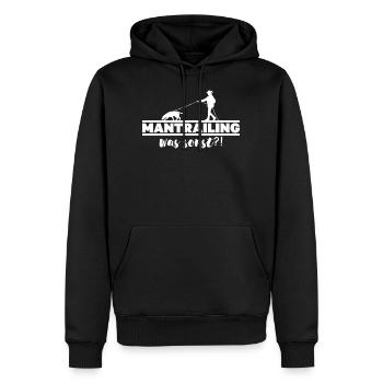 Mantrailing autre silhouette chien de recherche chiens - Sweat à capuche Premium bio Homme - noir - Devant - Nico (187cm)