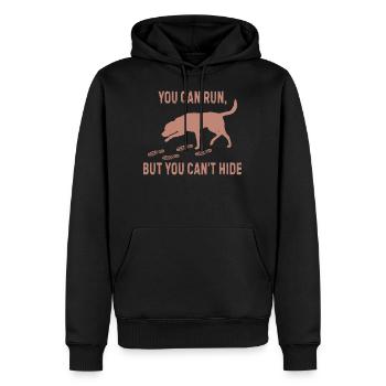 You can run but you can’t hide cadeau - Sweat à capuche Premium bio Homme - noir - Devant - Nico (187cm)