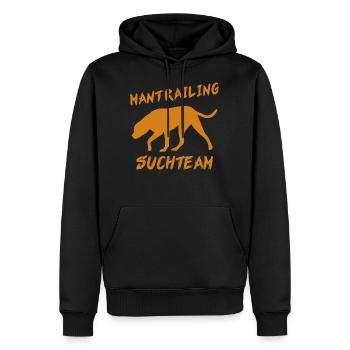 Mantrailing rechercheteam cadeau chien de recherche chiens - Sweat à capuche Premium bio Homme - noir - Devant - Nico (187cm)