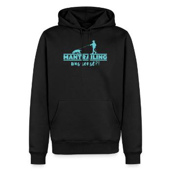 Mantrailing autre silhouette chien de recherche chiens - Sweat à capuche Premium bio Homme - noir - Devant - Nico (187cm)