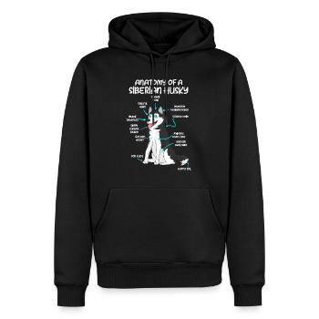Anatomie eines Huskys Hundebesitzer Hunde - Männer Premium Bio Hoodie - Schwarz - Vorne - Nico (187cm)