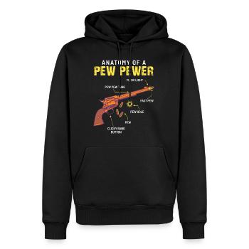 Arme de poing arme d’anatomie Pew Pewer - Sweat à capuche Premium bio Homme - noir - Devant - Nico (187cm)