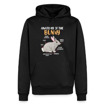 Anatomie d’un lapin Rongeur lapin - Sweat à capuche Premium bio Homme - noir - Devant - Nico (187cm)