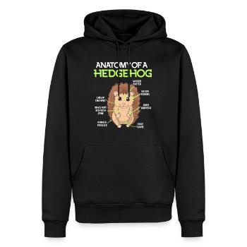 Anatomie d’un hérisson - Sweat à capuche Premium bio Homme - noir - Devant - Nico (187cm)
