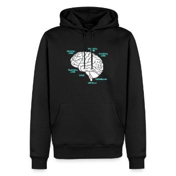 Anatomie eines Gehirns Medizin Student - Männer Premium Bio Hoodie - Schwarz - Vorne - Nico (187cm)