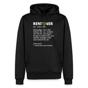 Rentner Wörterbuch Spruch für den Ruhestand - Männer Premium Bio Hoodie - Schwarz - Vorne - Nico (187cm)