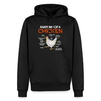 Poulet Anatomy poulet poulet poule oeufs - Sweat à capuche Premium bio Homme - noir - Devant - Nico (187cm)