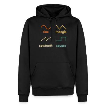 Sine Triangle Sawtooth square Synthétiseur musique - Sweat à capuche Premium bio Homme - noir - Devant - Nico (187cm)