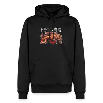 Japanischer Drache Tempel Japan Illustration - Männer Premium Bio Hoodie - Schwarz - Vorne - Nico (187cm)