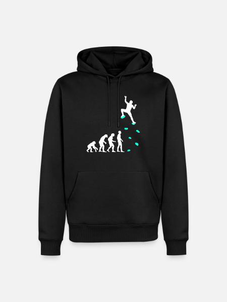Escalade Evolution Poignées d’escalade Mur d’escalade - Sweat à capuche Premium bio Homme - noir