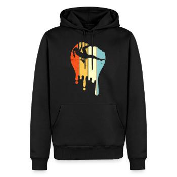 Grimpante Femme Retro Grimpeuse Boulderin Boulder - Sweat à capuche Premium bio Homme - noir - Devant - Nico (187cm)