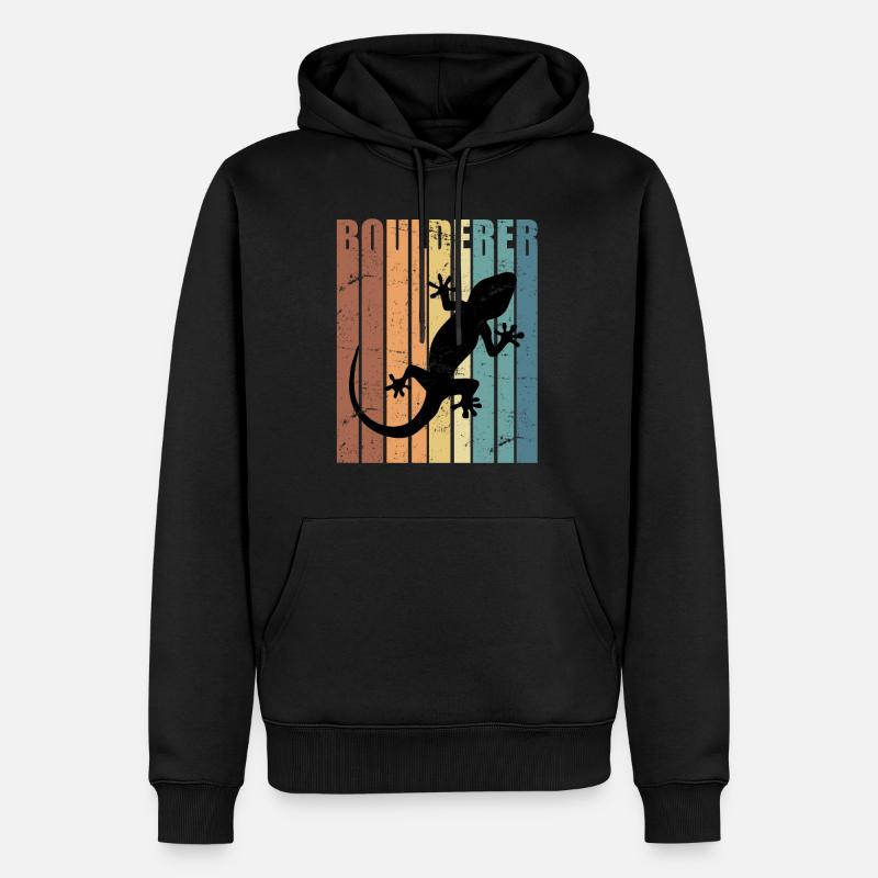 Boulderer Vintage Retro Boulder - Männer Premium Bio Hoodie - Schwarz