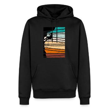 Bergsteiger Kletterer Vintage Felsklettern - Männer Premium Bio Hoodie - Schwarz - Vorne - Nico (187cm)